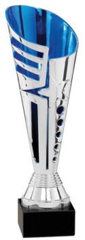 Silver and  Blue Metal Cup