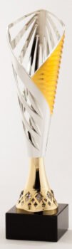 Elegant  Gold Silver And Black Plastic Cup On Genuine Black Marble Base