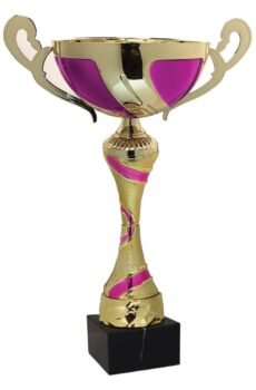 Lavender and Gold Cup on Genuine Black Marble Base