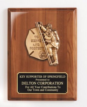 Piano Finish Plaque with Metal Casting