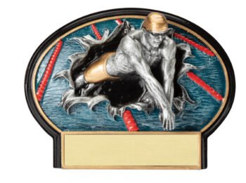 Full Color Sculpted Resin Plate - Swim Male