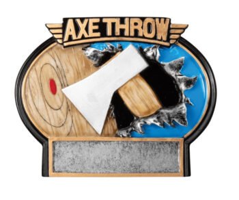 Full Color Sculpted Resin Plate - Axe Throw
