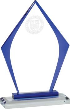 Premium Clear Blue Glass Award