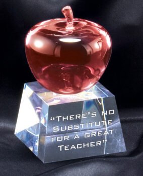 Crystal Red Apple On Base
