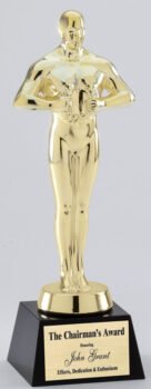 Gold Metal Male Achievement With  Black Crystal Base