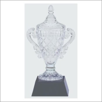 Crystal  Vase On Black Base