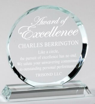Crystal Round Award on Crystal Base