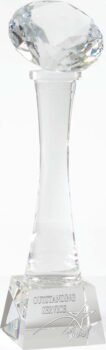 Elegant Crystal Football on Tall Crystal Base