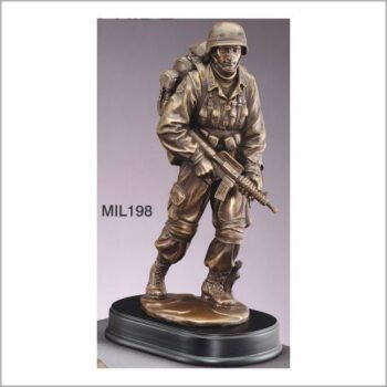 Soldier Standing Patrol With Rifle