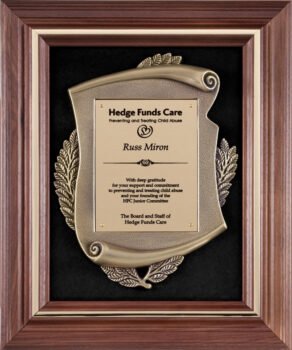 Genuine Walnut  Frame with Metal Casting on Black Velour