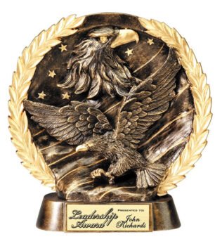 Resin Plate -Eagle On Flag